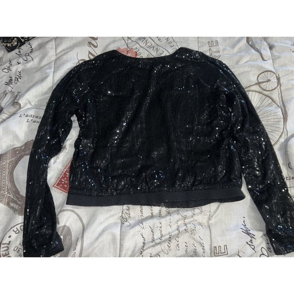 Nollie Black Jacket Squin Zip‎ Up Size M - Picture 2 of 4